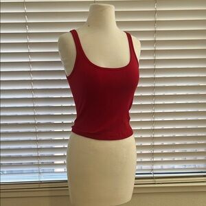 Scarlet Ribbed Tank Top
